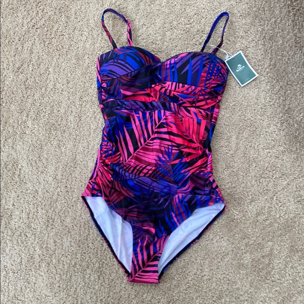 Tropical Pink and Blue Swimsuit